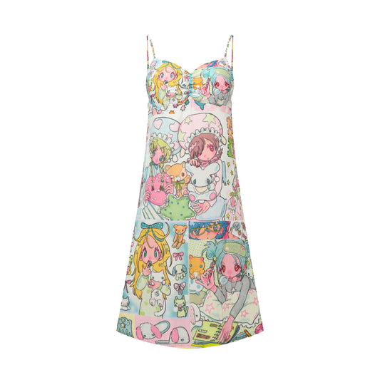 BlackBerry - Anime Print Slip Nightdress dress BlackBerry