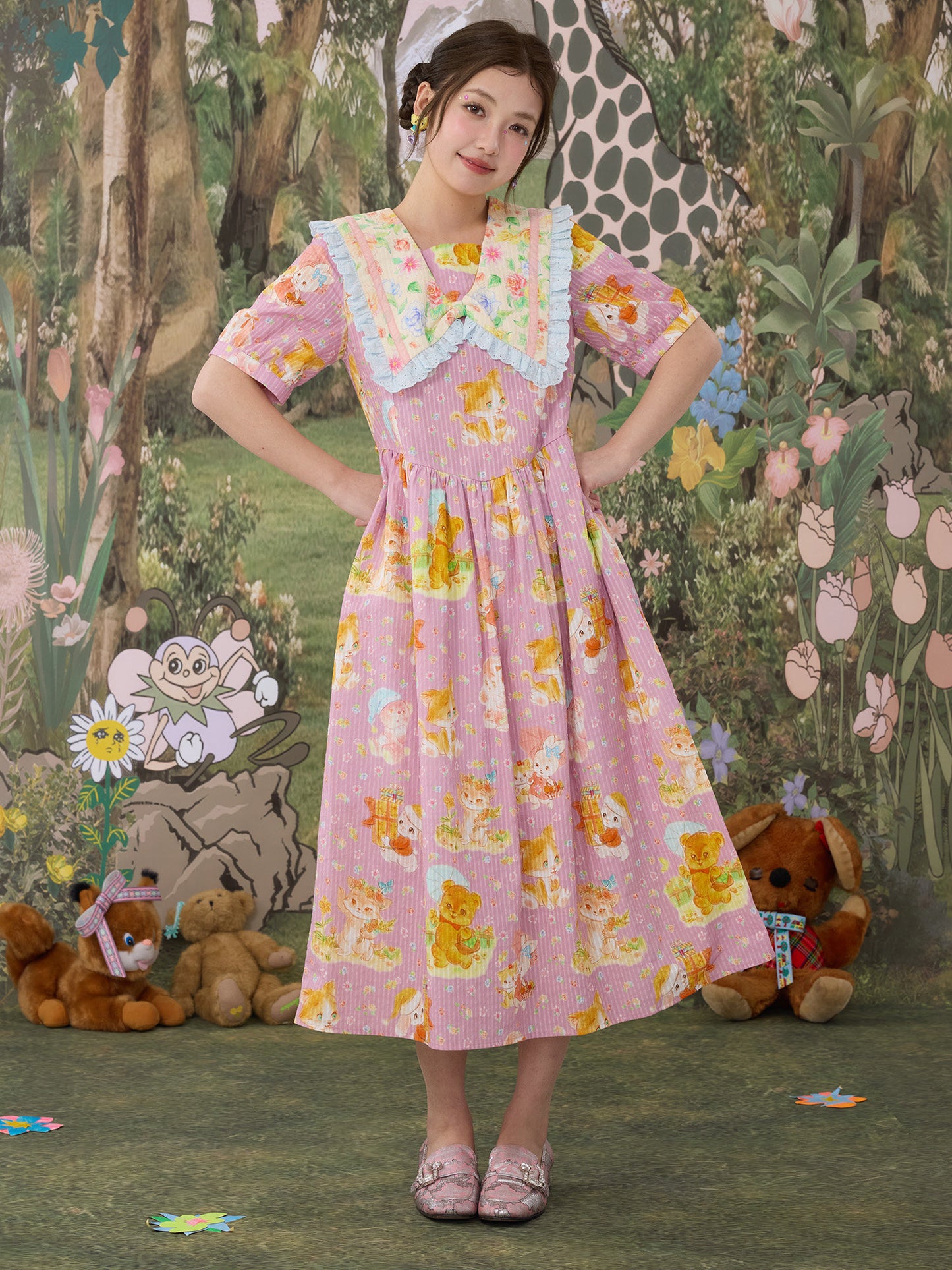 tntntutu - Pink Floral Bow Dress dress tntntutu