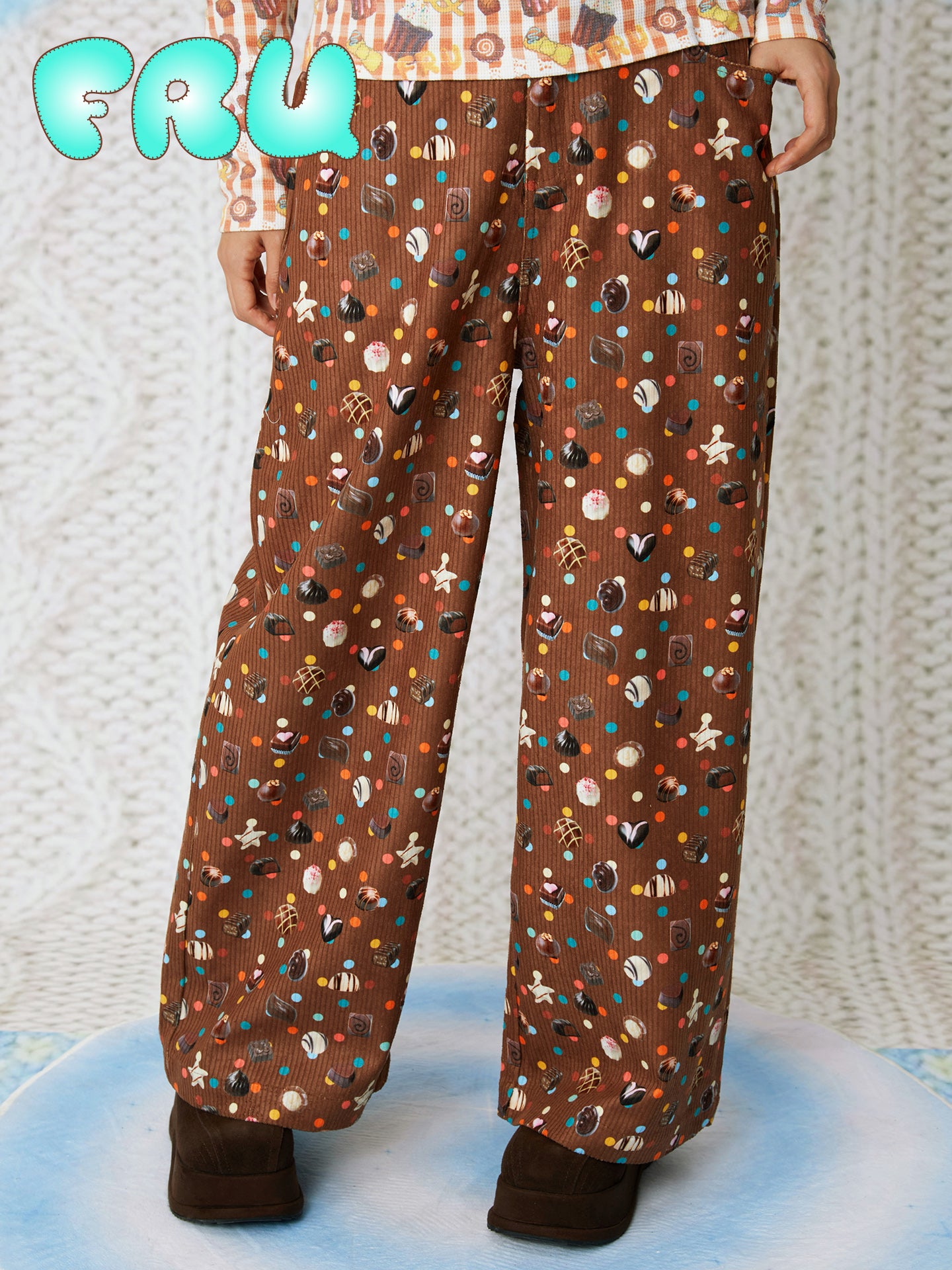 frufru - Kawaii Candy Print Corduroy Pants pants frufru
