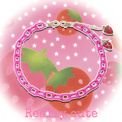 Strawberry Acrylic Pants Chain chain really cute