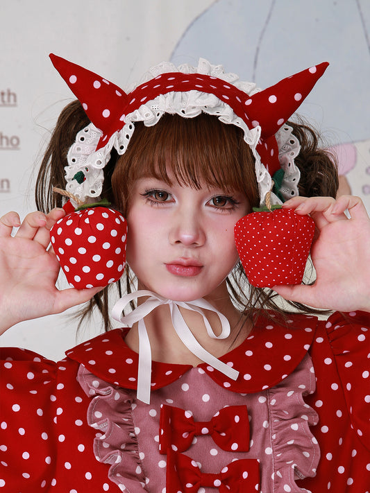 SOS MEME CLUB - Kawaii Red Polka Dot Demon Headband headband SOS MEME CLUB