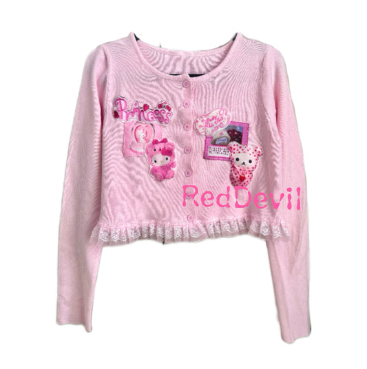 RedDevil - Decora Kei Sweet Kitty Knit Cardigan cardigan Red Devil