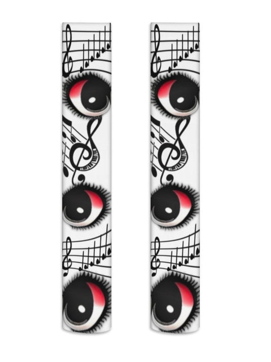 ki00bi00 - Dreamcore Red Eye Music Note Tights socks ki00bi00