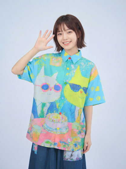 MeowMeow Bug - Green Boss Cat Shirt shirt MeowMeow Bug