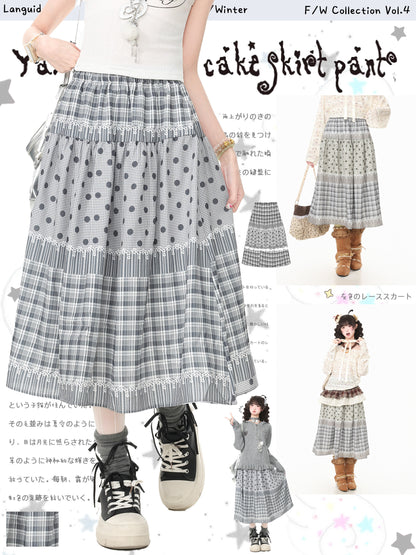 Languid Park - Polka Dot Plaid Puff Skirt