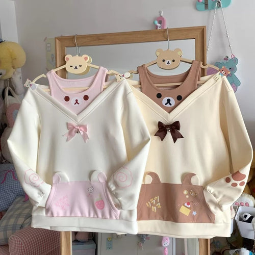 Blurred Bear - Colorblock Sweatshirt & Mini Skirt Set set Blurred Bear