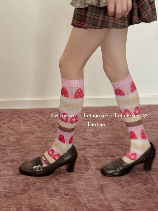 LET ME SEE - Strawberry Sweet Girl Socks socks let me see Normal Style