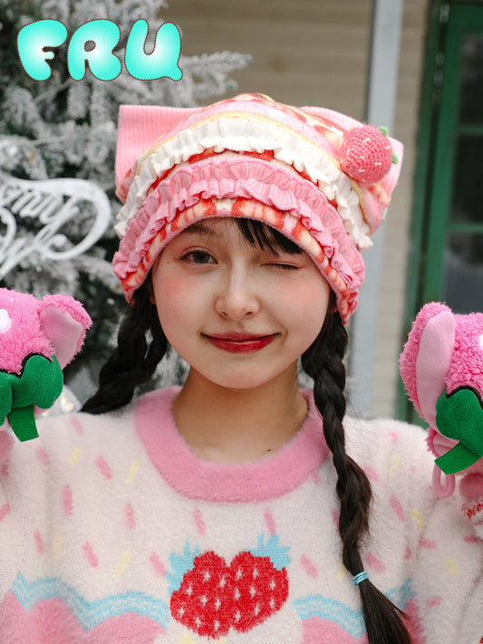 frufru - Kawaii Strawberry Cake Cat Hat hat frufru