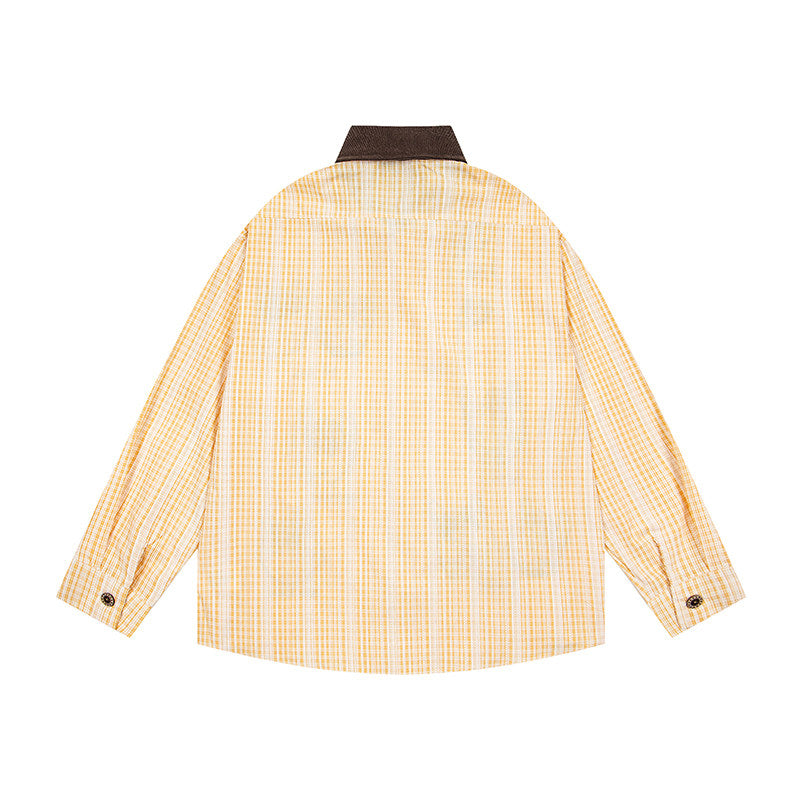 BIBULU - Kidcore Dog Embroidered Plaid Shirt shirt BIBULU