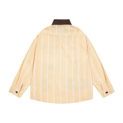 BIBULU - Kidcore Dog Embroidered Plaid Shirt shirt BIBULU