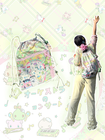Shishihshop Drawstring Backpack | Harajuku Music Concert ItaBag bag shishihshop