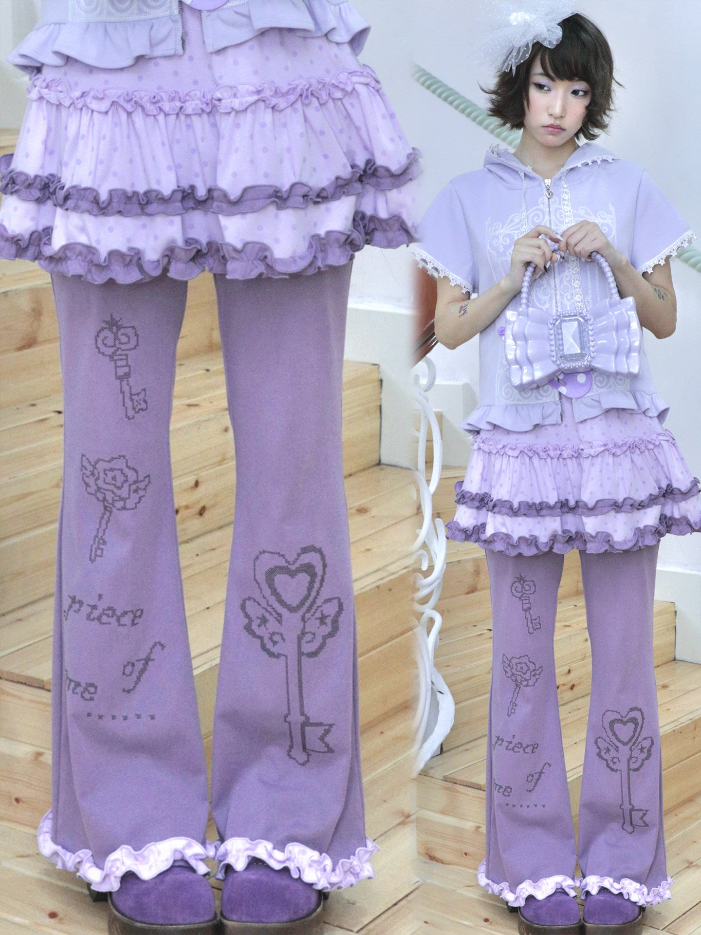 Hashtag DDD - Dreamcore Lace Layered Skort Pants apron Hashtag DDD