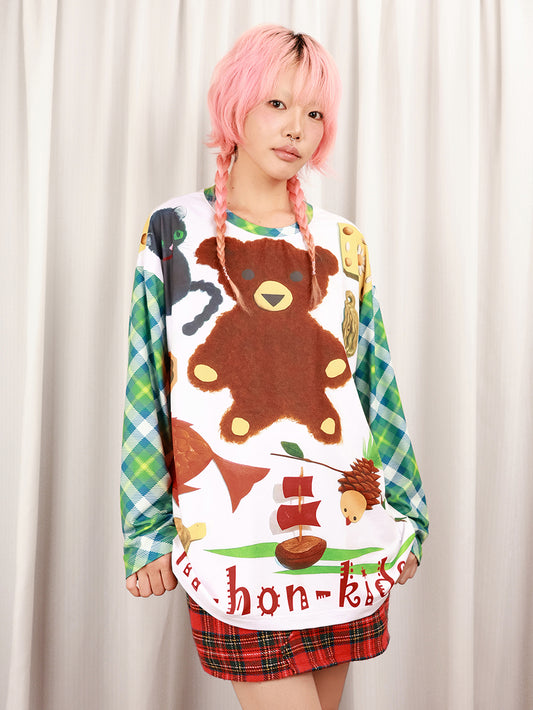 NIHONKIDS - Kidcore Retro Teddy Harajuku Tee shirt NIHON KIDS