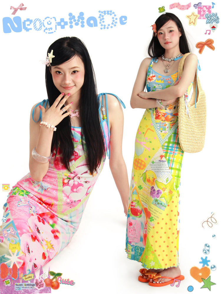 NeogoMade Bunny & Deer Dress | Harajuku Sweet Reversible Beaded Strap Dress dress NeogoMade