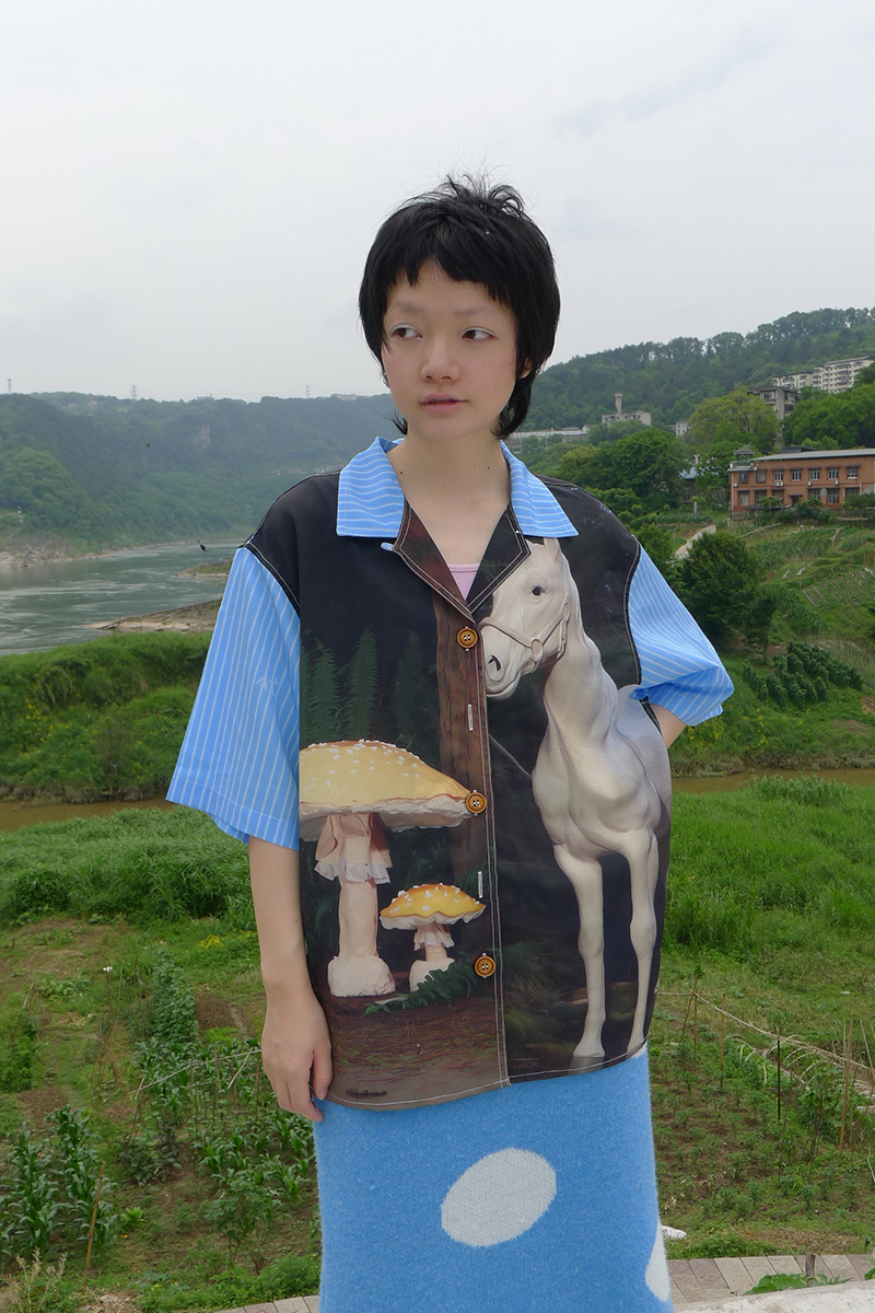 No Blue Today - White Horse Mushroom Forest Shirt shirt No Blue Today