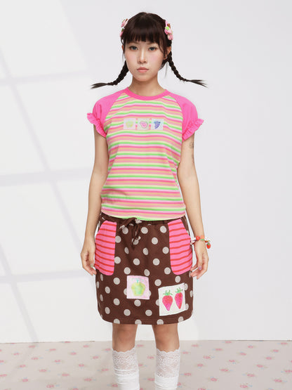 FRUITS - Stripe Puff Sleeve Tee tshirt Fruits