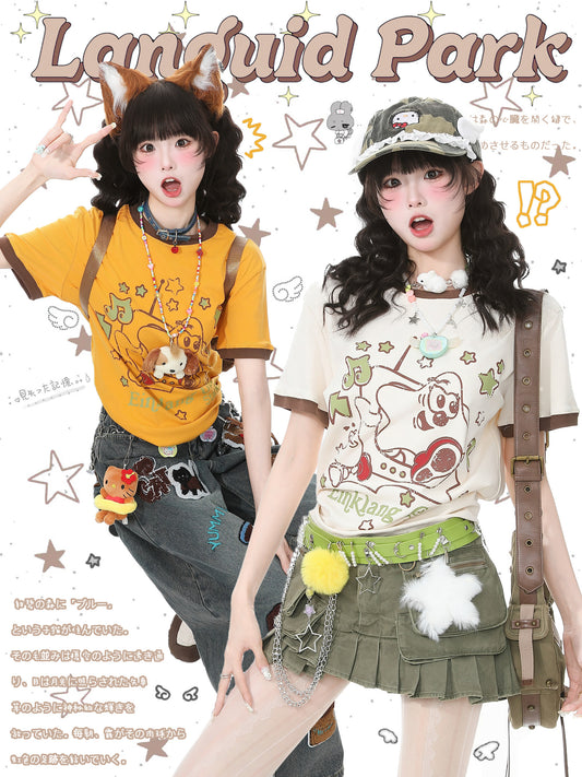 Languid Park - Star Print Slim Tee tshirt Languid Park
