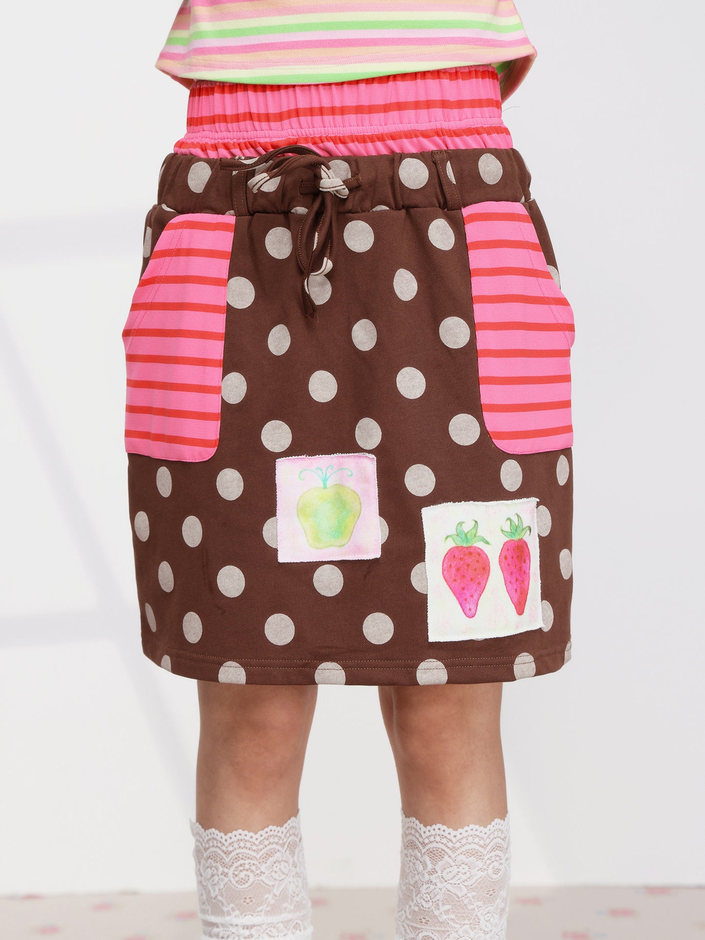FRUITS - Strawberry Polka Layered Skirt skirt Fruits