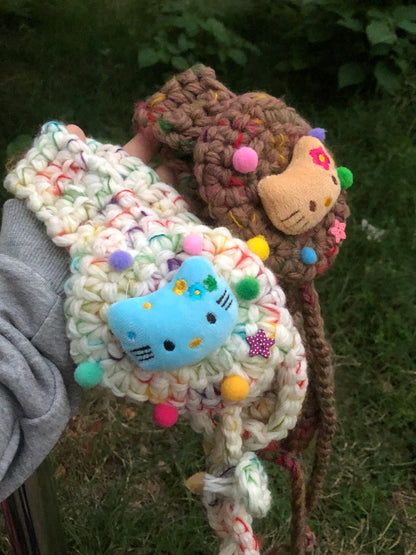 Corner Party - Kawaii Knit Kitty Earmuffs ear cover Corner Party