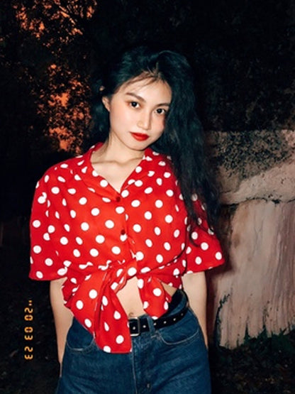 Nanjun Vintage – Red Polka Dot Shirt shirt Nanjun Vintage