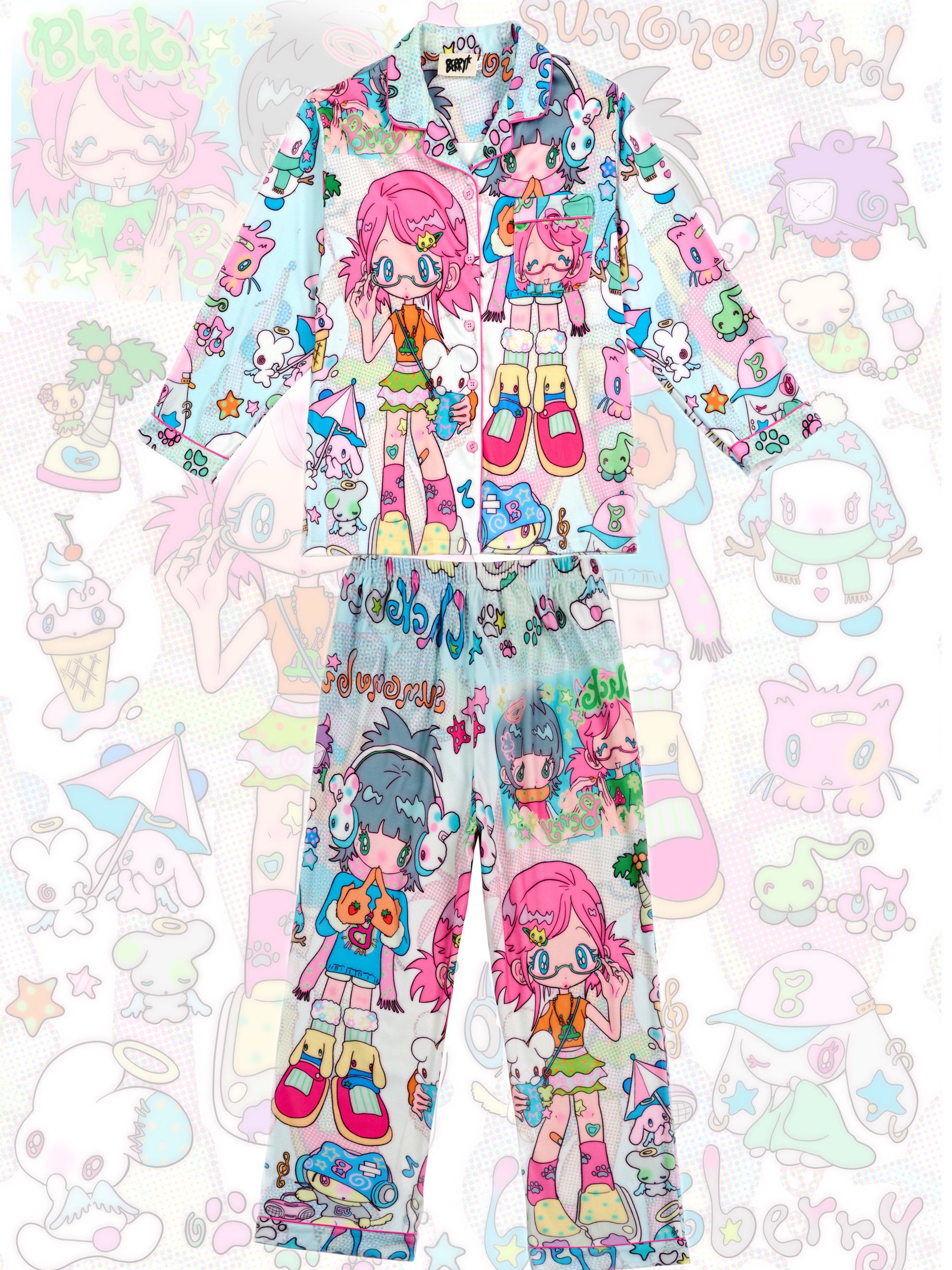 BlackBerry - Kawaii Cartoon Pajama Set pajama BlackBerry M
