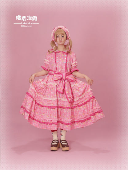 Lulululu - Fairy Tale Print Cotton Lolita Dress dress LULULULU