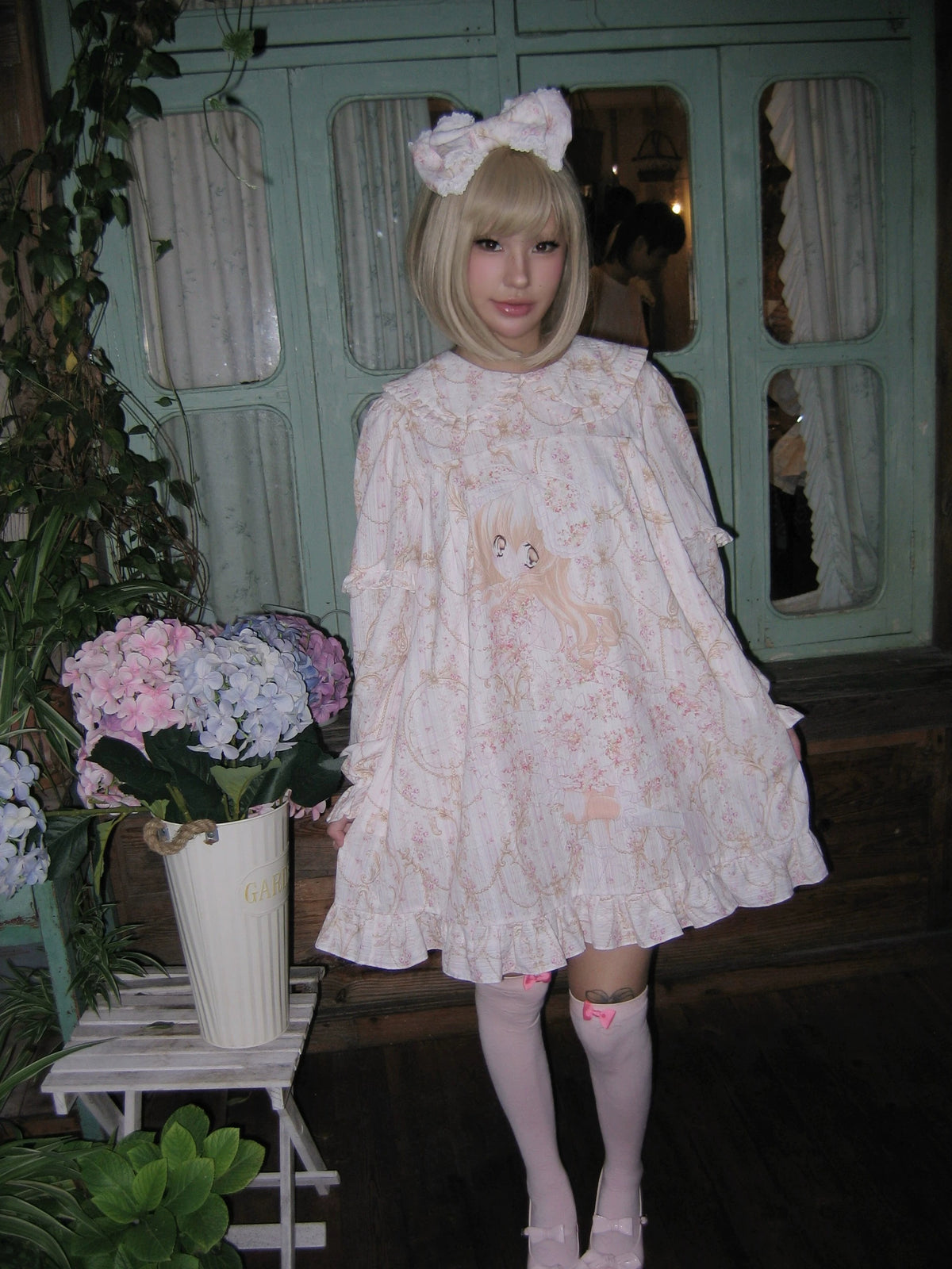 SelfishGhost - Floral Peter Pan Collar Dress dress SelfishGhost Dress S