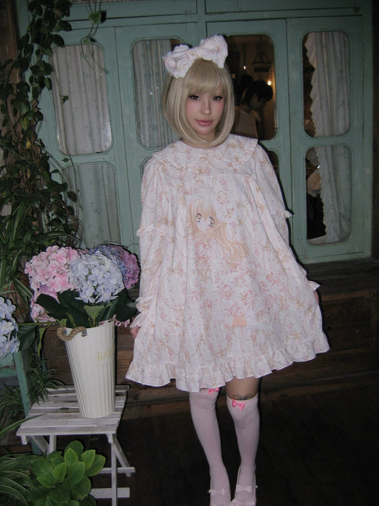 SelfishGhost - Floral Peter Pan Collar Dress dress SelfishGhost Dress S