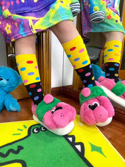 Leerroo - Decora Kei Color-Block Polka Dot Socks socks Leerroo