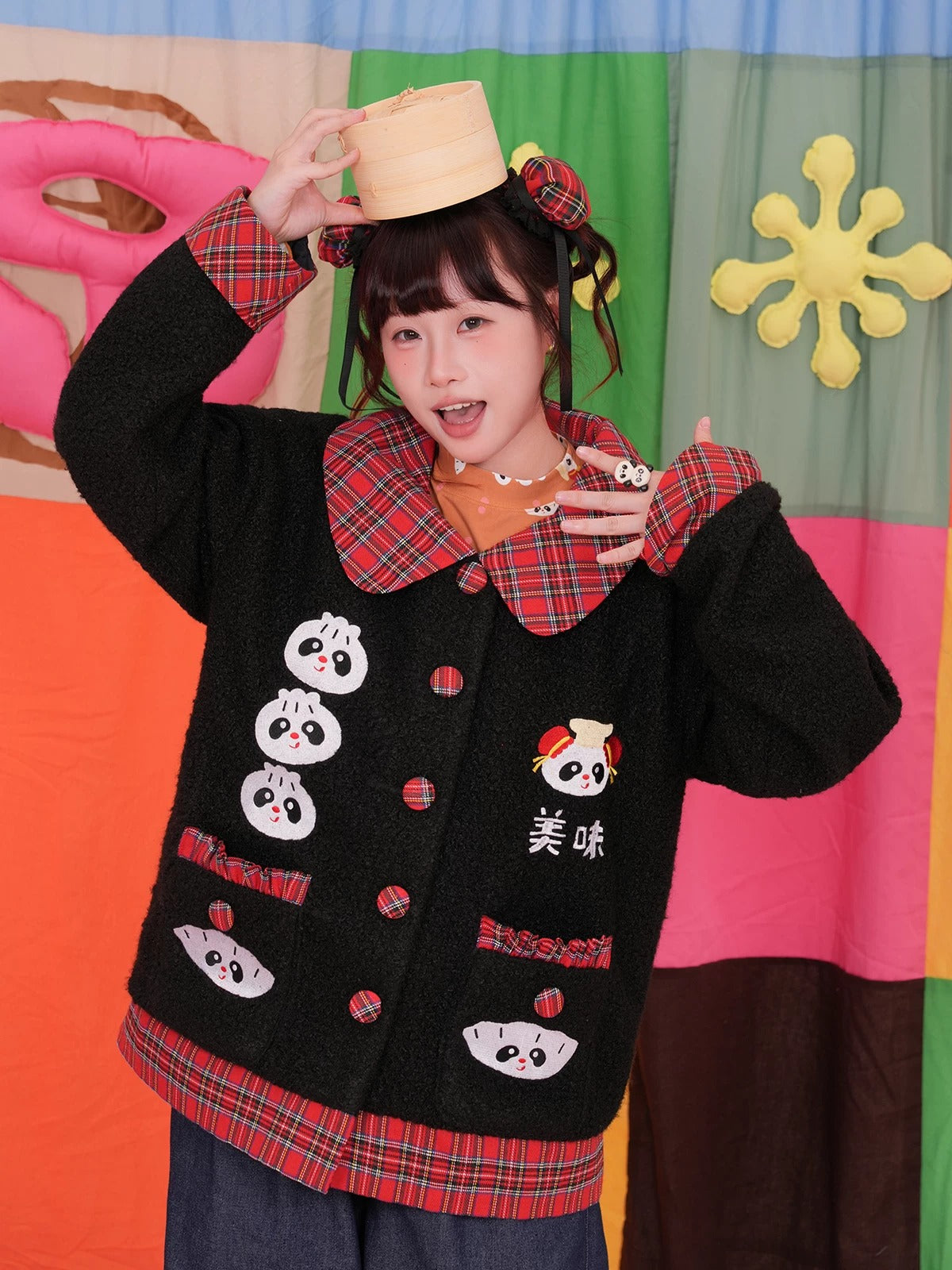 NIKKOU - Embroidered Bouclé Jacket with Peter Pan Collar jacket Nikkou home