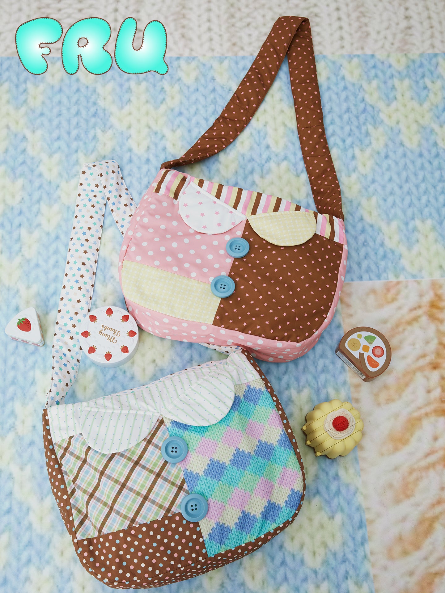 frufru - Kawaii Two-Tone Quilted Shoulder Bag bag frufru