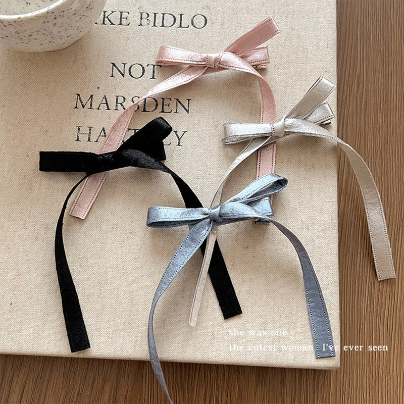 Bow Ribbon Hair Clip hair clip none One Color Each (only 4pcs in total)