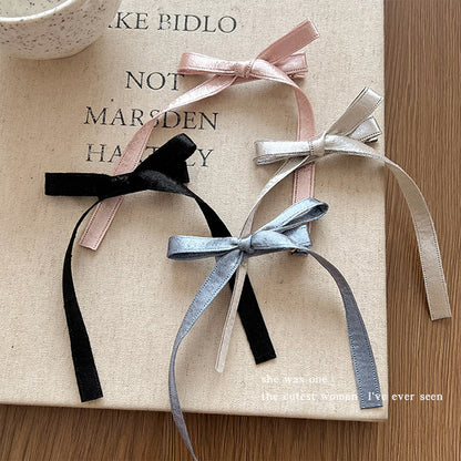 Bow Ribbon Hair Clip hair clip none One Color Each (only 4pcs in total)