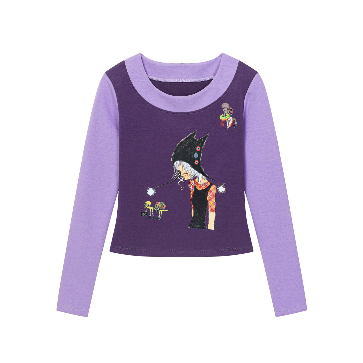 BlackBerry – Purple Patchwork Slim Top shirt BlackBerry