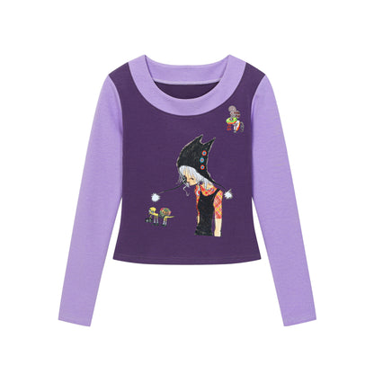 BlackBerry – Purple Patchwork Slim Top shirt BlackBerry