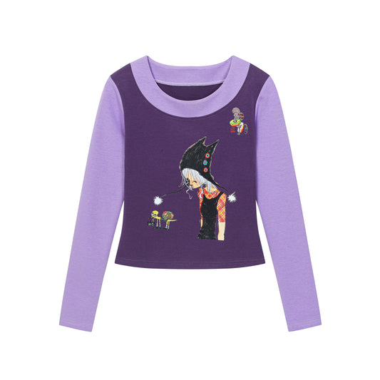 BlackBerry – Purple Patchwork Slim Top shirt BlackBerry