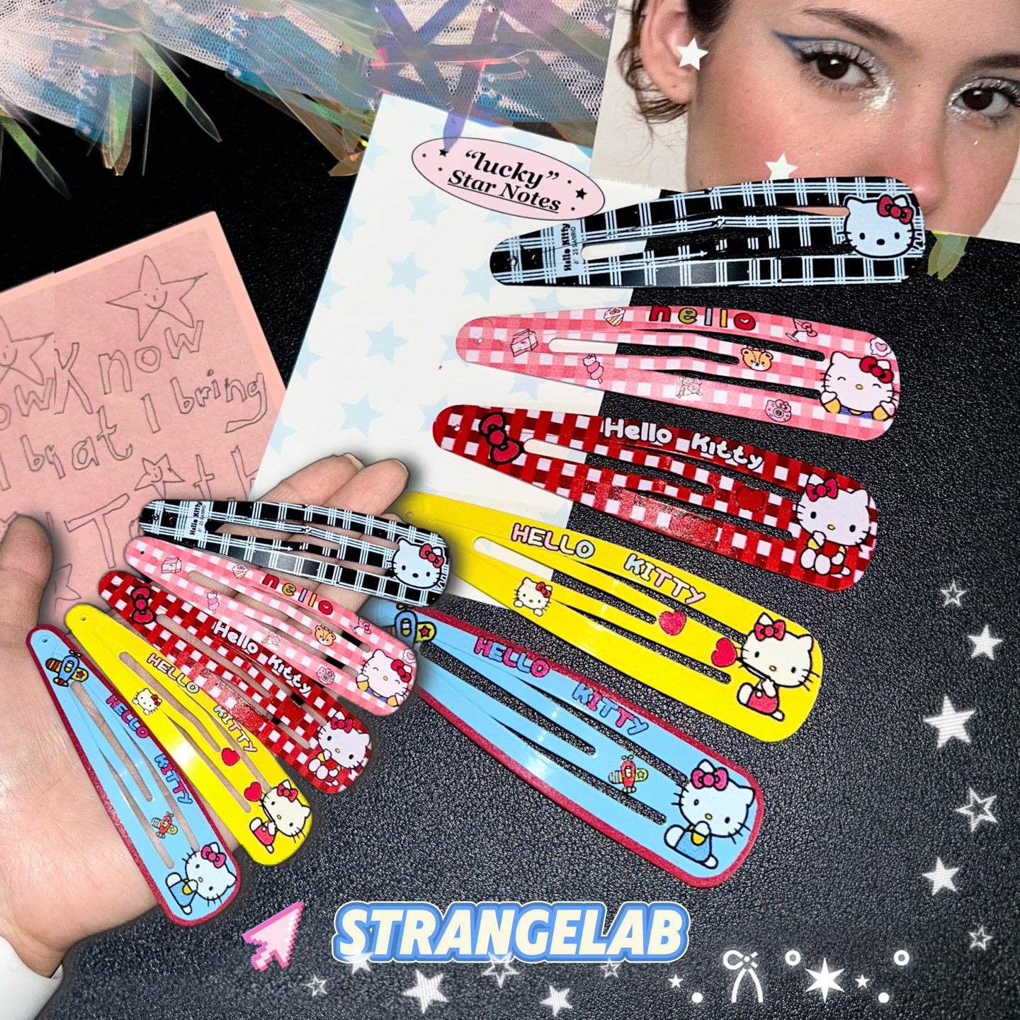 strangelab - Y2K Cute Kitty Cat Hair Clip Bang Side Barrette hair clip strangelab