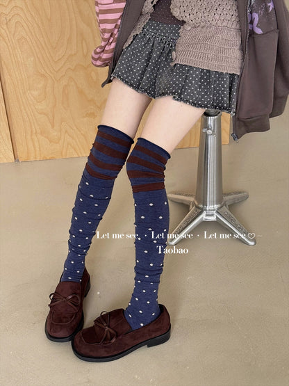 LET ME SEE - Polka Dot & Striped Over-the-Knee Socks socks let me see