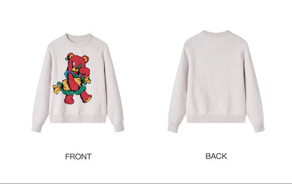tntntutu - Red Teddy Bear Speckled Knit Sweater sweater tntntutu