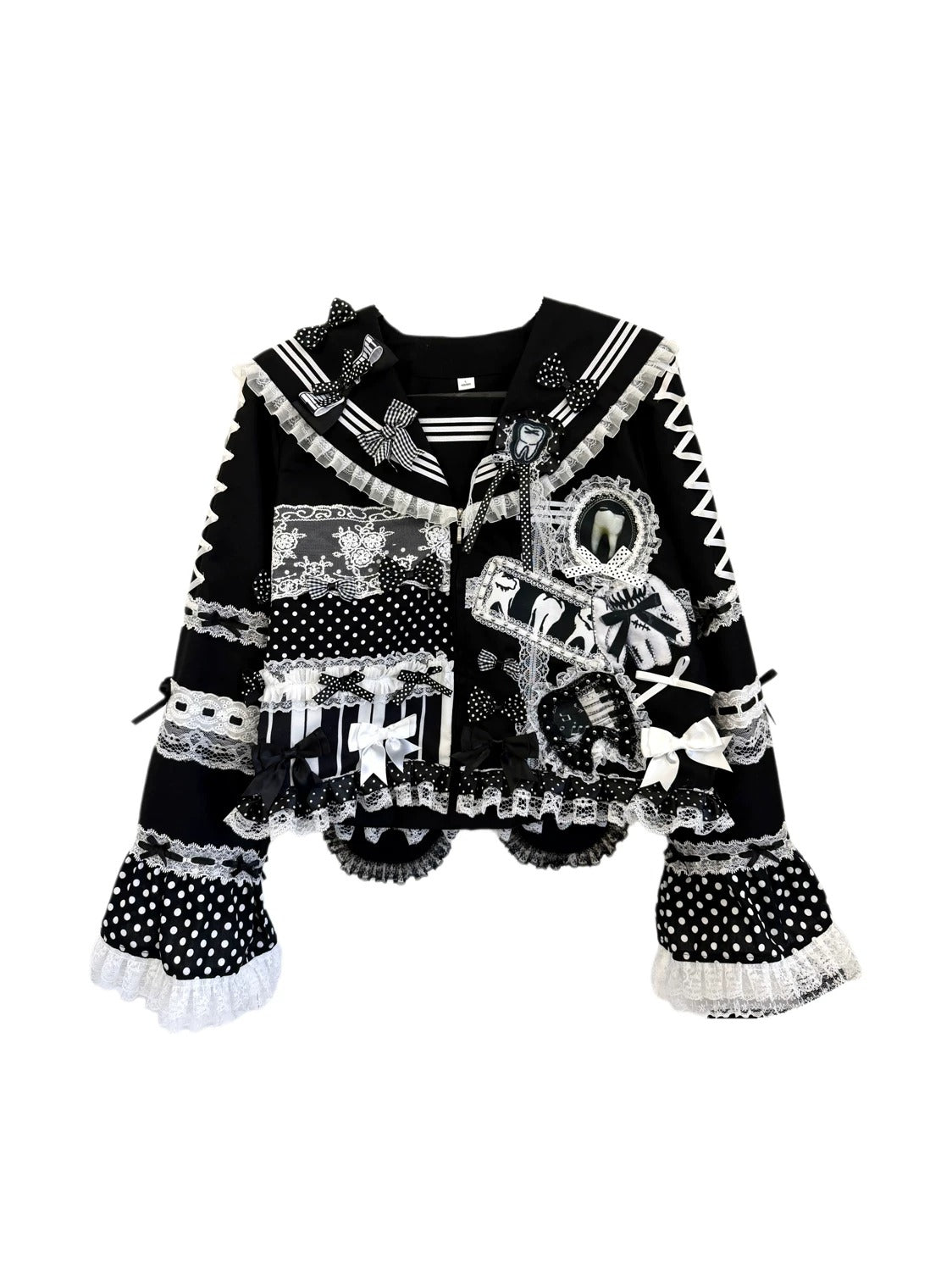 Red Devil - Black White Polka Dot Sailor Set shirt Red Devil