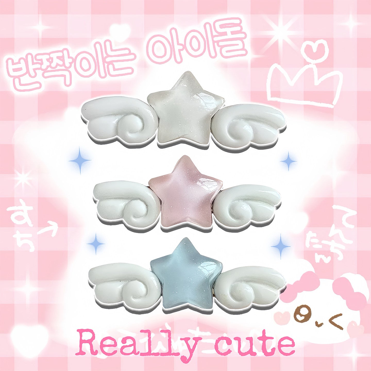 Jelly Star Angel Wing Hair Clips hair clip really cute