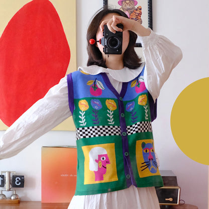 uodycoco – Colorblock Knit Vest Top vest uodycoco