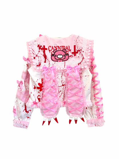 Red Devil - Gloomy Bear Bunny Ear Sailor Jacket shirt Red Devil