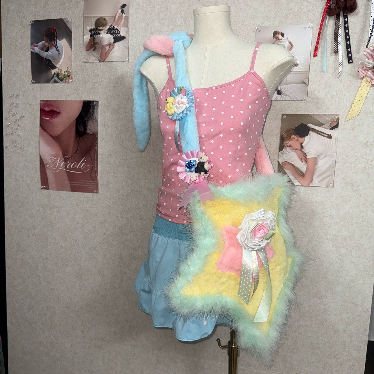 Hottie - Colorful Star Fuzzy Crossbody Bag bag Hottie