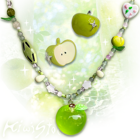 Kiwi Store - Decora Kei Green Apple Jewelry Set necklace kiwi store