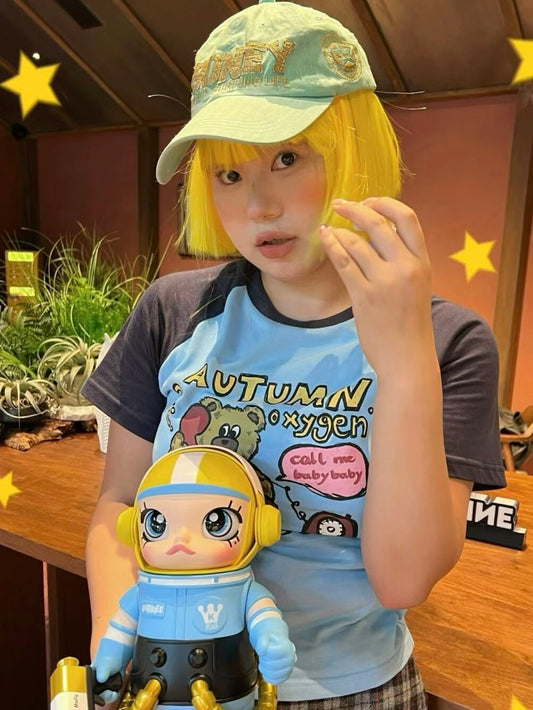 Autumn Oxygen - Kawaii Bear Raglan T-Shirt tee Autumn Oxygen