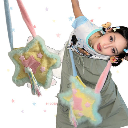 Hottie - Decora Kei Furry Star Crossbody Bag bag Hottie