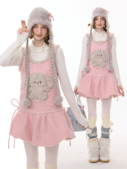 ziziFei - Girly Kei Plush Bunny Pocket Dress dress ziziFei