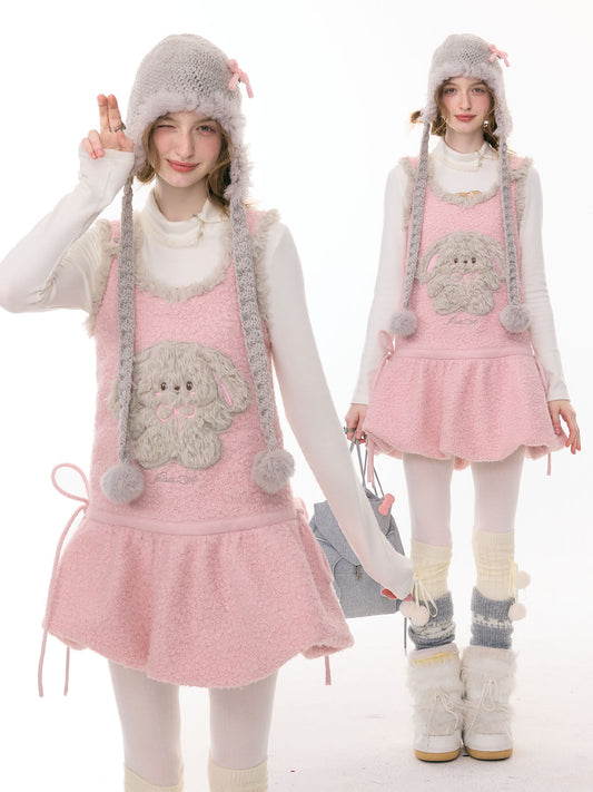 ziziFei - Girly Kei Plush Bunny Pocket Dress dress ziziFei