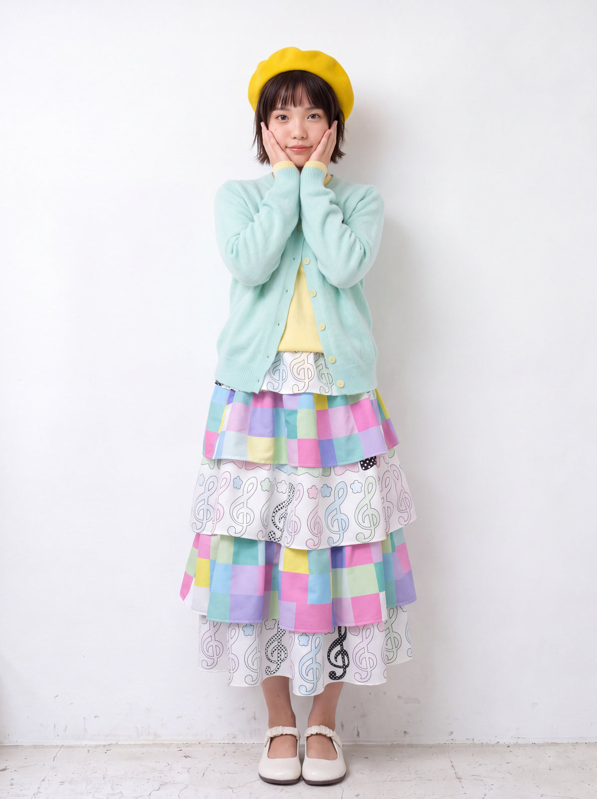 MeowMeow Bug - Colorful Musical Notes Layered Cake Skirt skirt MeowMeow Bug